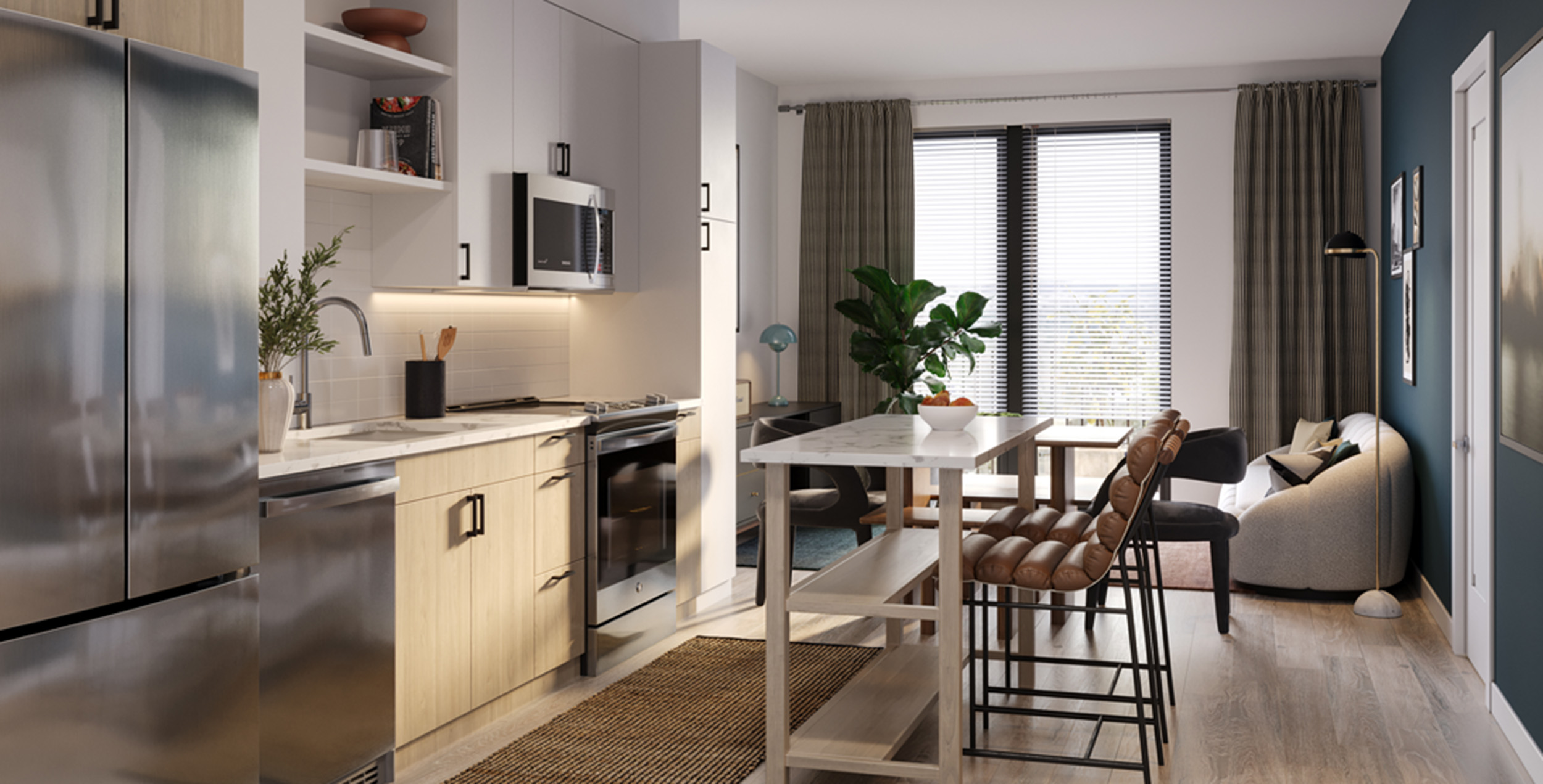 live alder kitchen and island